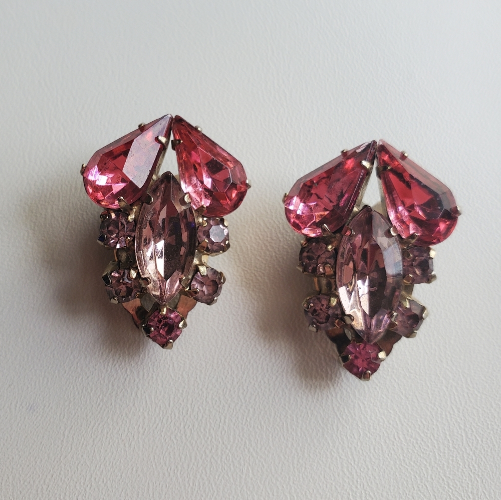 Vintage Rhinestone Earrings Brooch Set - Picture 10 of 16